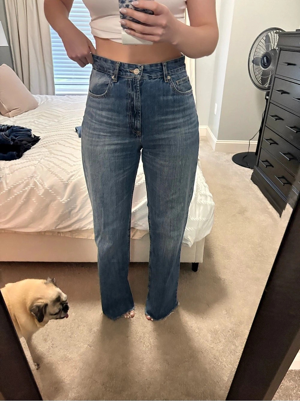 ZARA Wide Leg Jeans in light blue wash